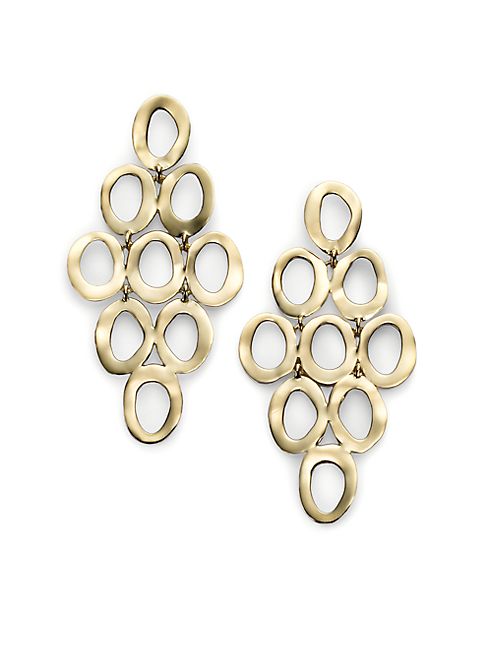 IPPOLITA - Glamazon Sculptural Metal 18K Yellow Gold Open Cascade Earrings