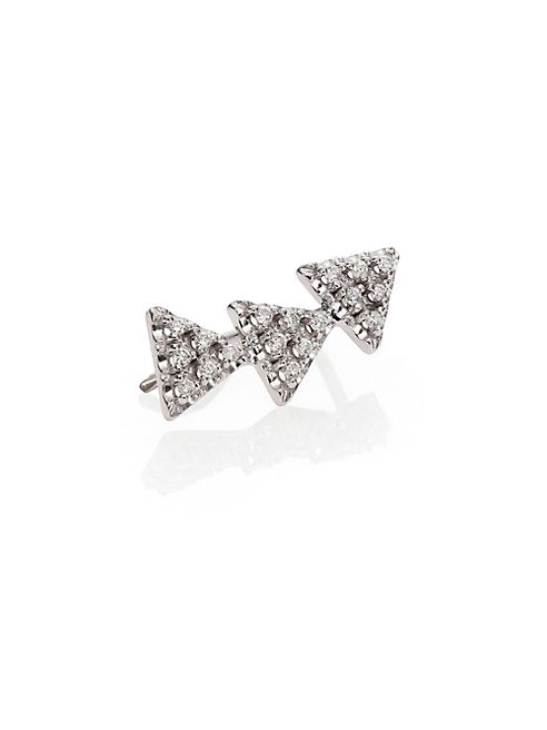 Zoe Chicco - Diamond & 14K White Gold Triangle Single Ear Shield