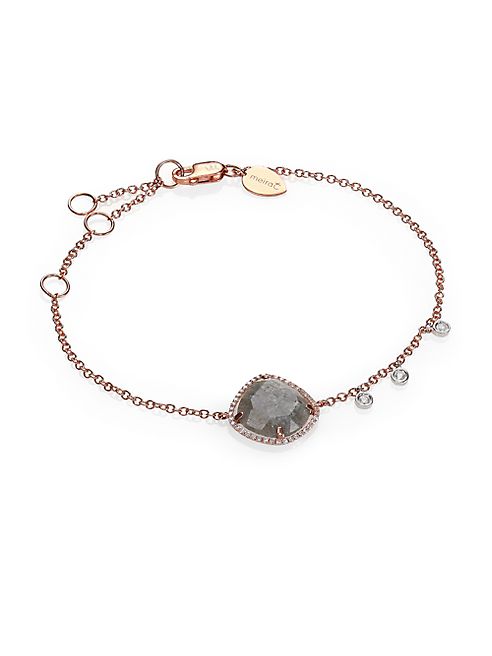 Meira T - Labradorite, Diamond & 14K Rose Gold Chain Bracelet