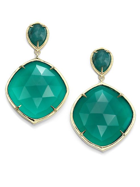 ILA - Keely Green Onyx, Emerald & 14K Yellow Gold Drop Earrings