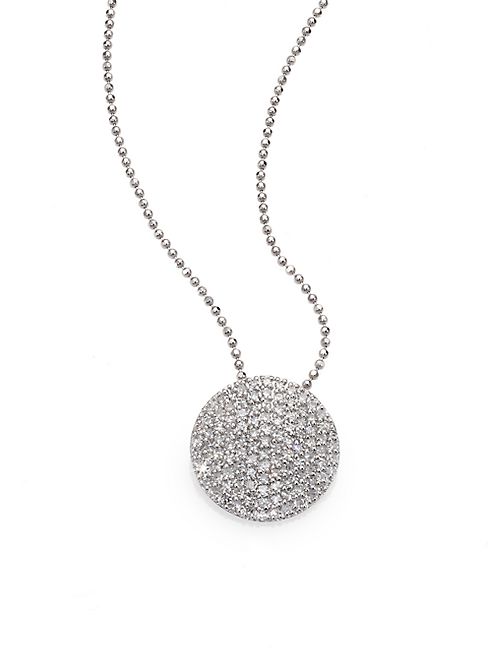 Phillips House - Pavé Diamond & 14K White Gold Infinity Disc Pendant Necklace