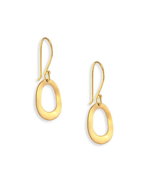 IPPOLITA - Glamazon Sculptural Metal 18K Yellow Gold Mini Open Oval Drop Earrings