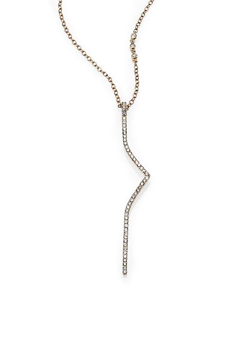 PHYNE by Paige Novick - Elisabeth Diamond & 14K Yellow Gold Curved Bar Necklace