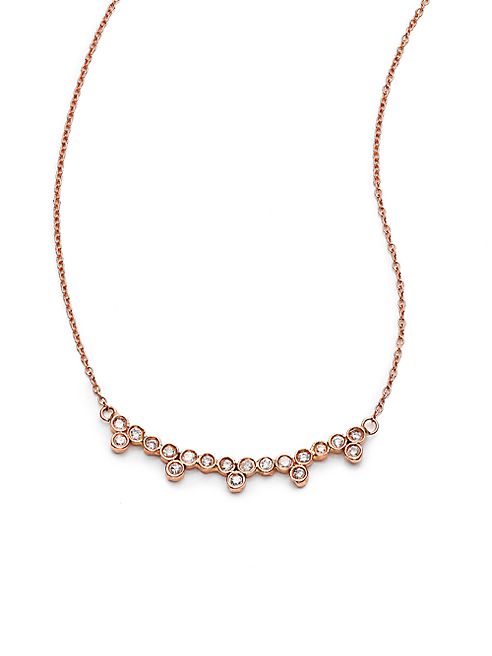 Jacquie Aiche - Diamond & 14K Rose Gold Multi-Bezel Necklace