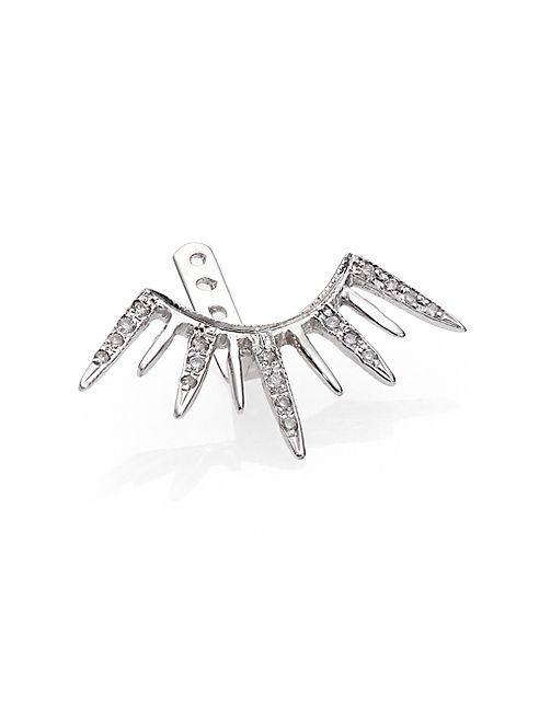 Jacquie Aiche - Diamond & 14K White Gold Large Starburst Single Ear Jacket