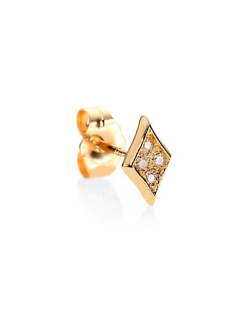 Jacquie Aiche - Diamond & 14K Yellow Gold Kite Single Stud Earring