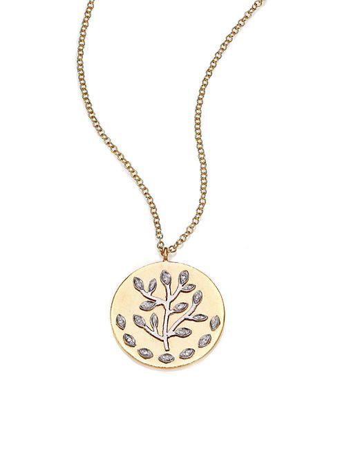 Meira T - Diamond & 14K Yellow & White Gold Tree of Life Necklace