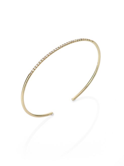 Meira T - Diamond & 14K Yellow Gold Slim Bangle Bracelet