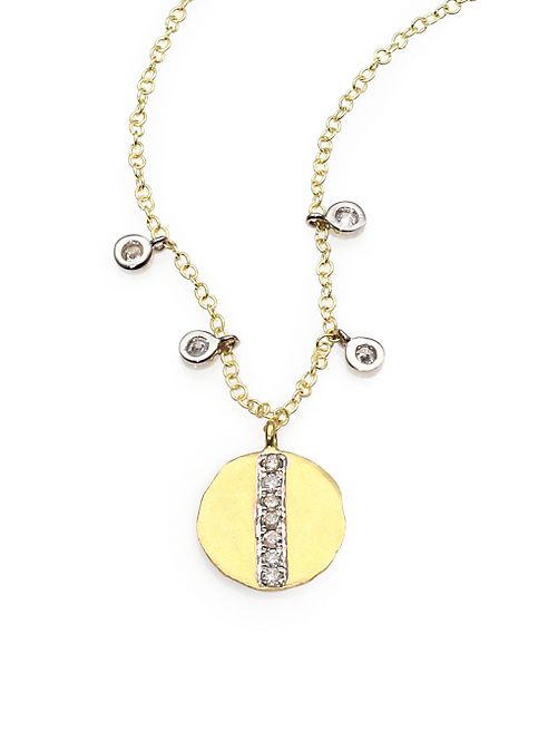 Meira T - Diamond & 14K Yellow Gold Disc Pendant Necklace