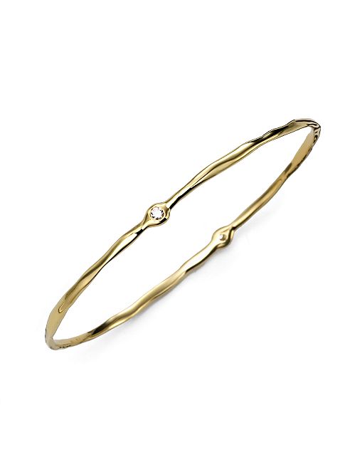 IPPOLITA - 18K Yellow Gold Two-Diamond Bangle Bracelet