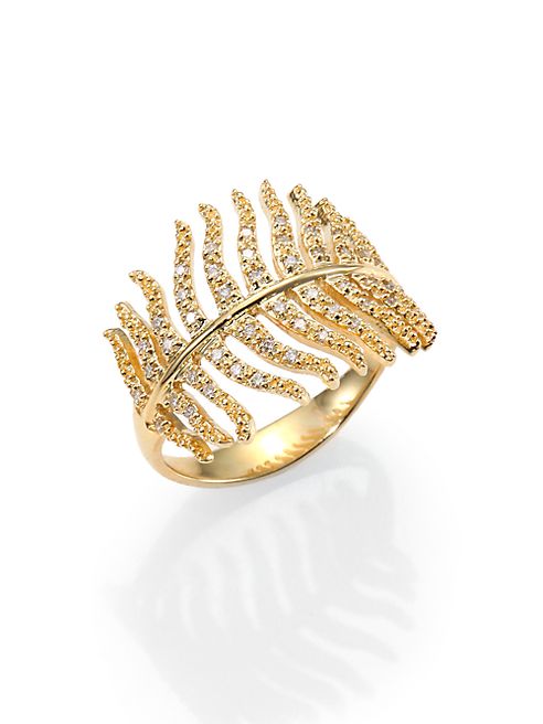 Mizuki - Wings of Desire Diamond & 14K Yellow Gold Feather Wrap Wing