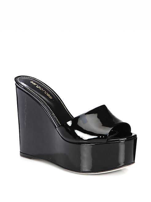 Sergio Rossi - Lakeesha Patent Leather Platform Sandals