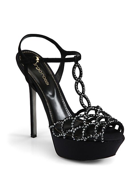 Sergio Rossi - Vague Swarovski Crystal T-Strap Sandals