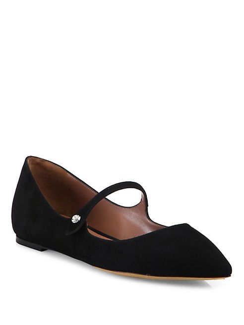 Tabitha Simmons - Hermione Velvet Point Toe Mary Jane Flats