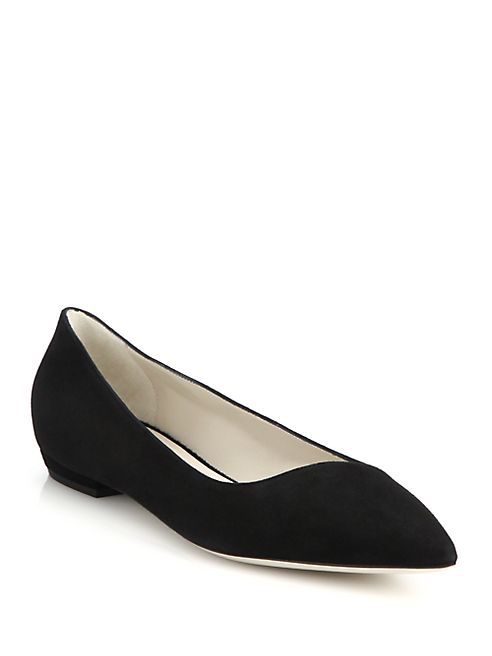 Giorgio Armani - Asymmetrical Suede Point Toe Flats