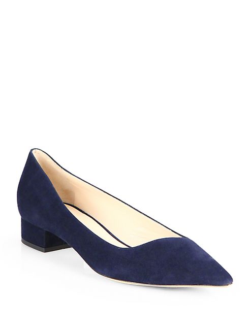 Giorgio Armani - Asymmetrical Suede Point-Toe Pumps