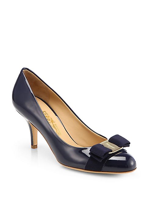 Salvatore Ferragamo - Carla Patent Leather Bow Pumps