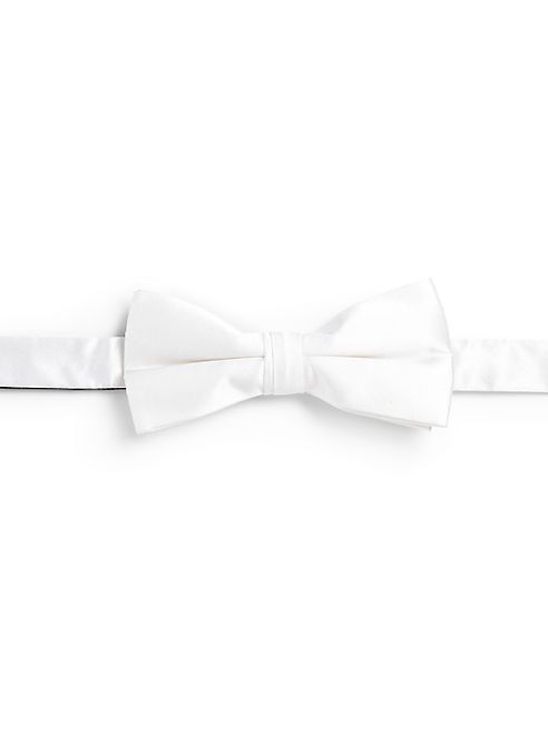 Saks Fifth Avenue Collection - White Silk Bowtie