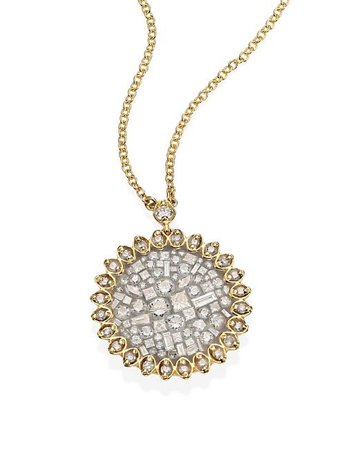 Plevé - Ice Flower Diamond & 18K Yellow Gold Pendant Necklace