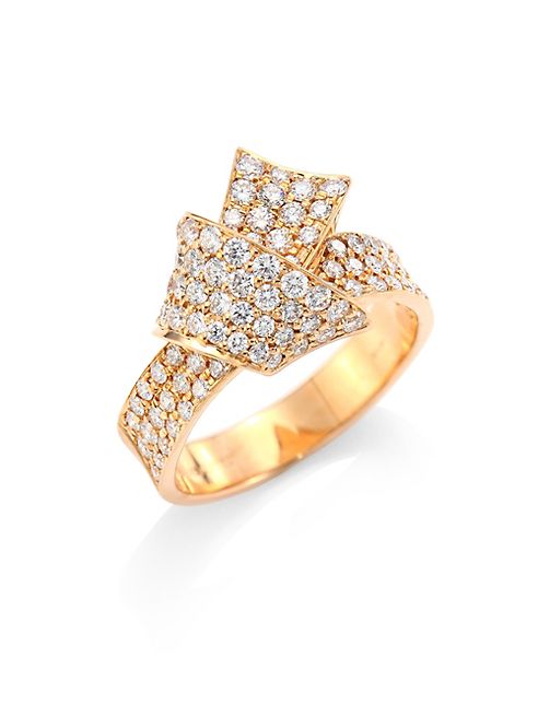 Carelle - Jumbo Knot Diamond & 18K Rose Gold Ring