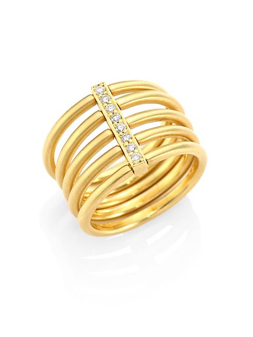 Carelle - Moderne Penta Diamond & 18K Yellow Gold Ring