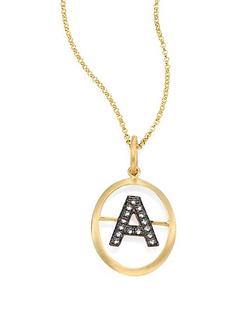 Annoushka - Initial Diamond & 18K Yellow Gold Pendant