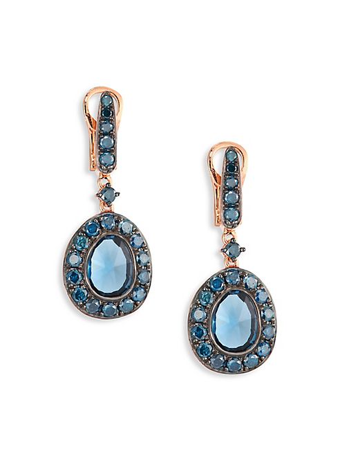 Annoushka - Dusty Diamonds Blue Topaz Drop Earrings