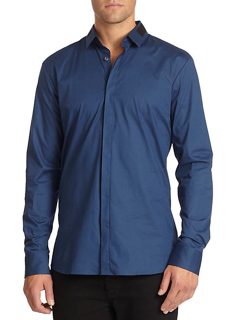 HUGO BOSS - Epos Ribbon-Accented Button-Down Shirt