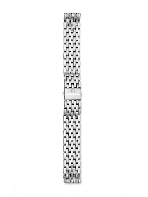 Michele Watches - 16MM Diamond & Stainless Steel Watch Bracelet