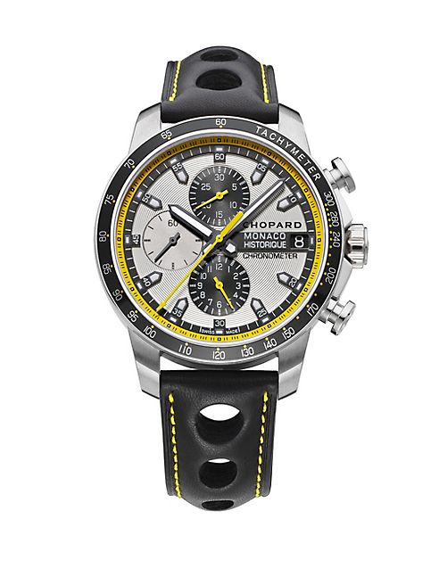 Chopard - Grand Prix de Monaco Historique Chrono Titanium, Stainless Steel & Leather Strap Watch