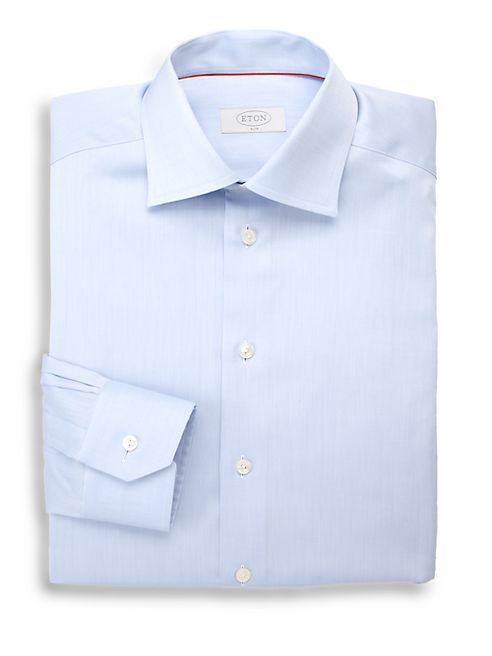 Eton - Slim-Fit Solid Twill Dress Shirt