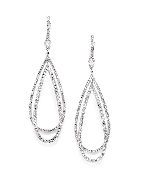 Kwiat - Echo Diamond & 18K White Gold Teardrop Earrings