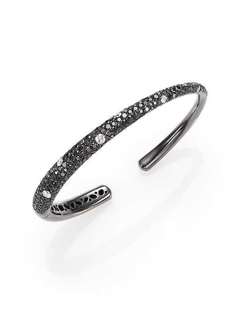 Kwiat - Cobblestone Black/White Diamond & 18K White Gold Cuff Bracelet