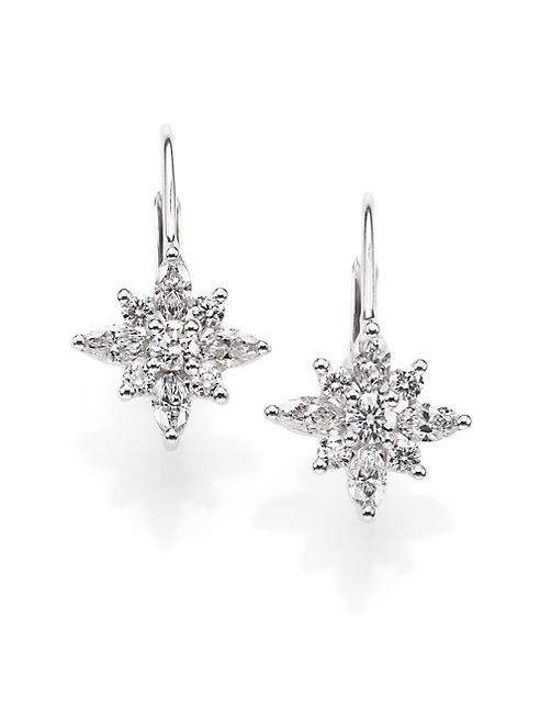 Kwiat - Diamond & Platinum Star Drop Earrings