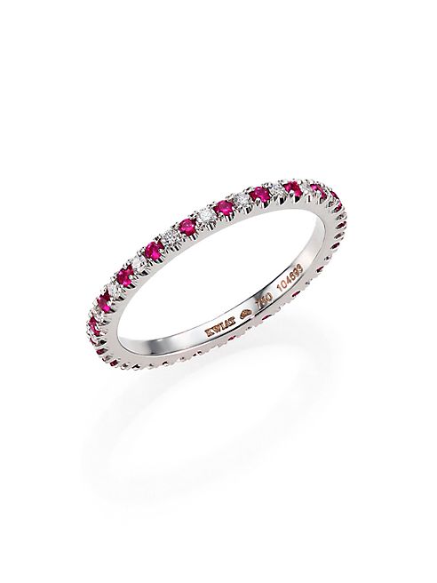 Kwiat - Diamond, Ruby & 18K White Gold Eternity Stacking Ring