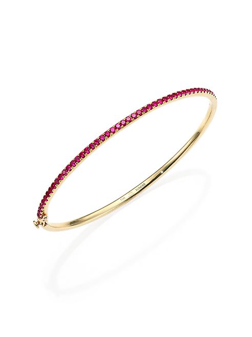 Kwiat - Pink Sapphire & 18K Yellow Gold Stacking Bangle Bracelet