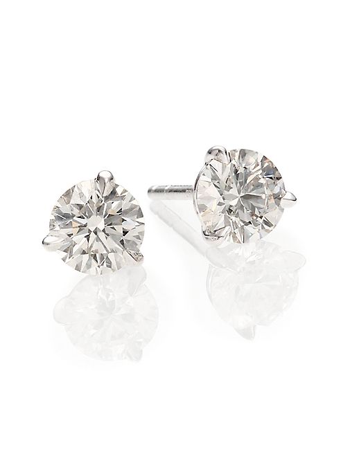 Kwiat - Diamond & Platinum Stud Earrings/1.25 TCW