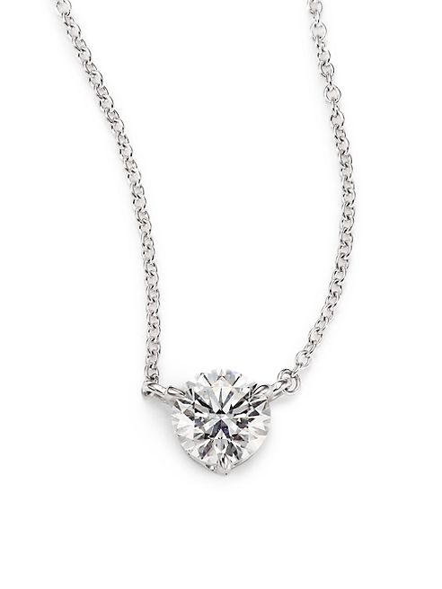 Kwiat - Diamond & Platinum Large Solitaire Pendant Necklace