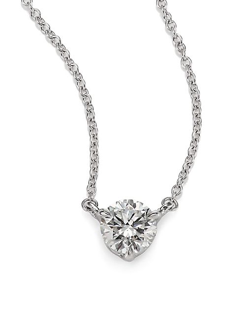 Kwiat - Diamond & Platinum Medium Solitaire Pendant Necklace