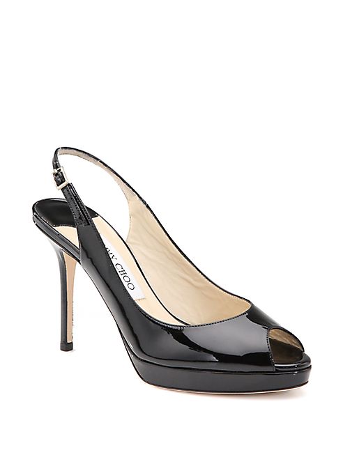 Jimmy Choo - Nova 100 Patent Leather Slingbacks