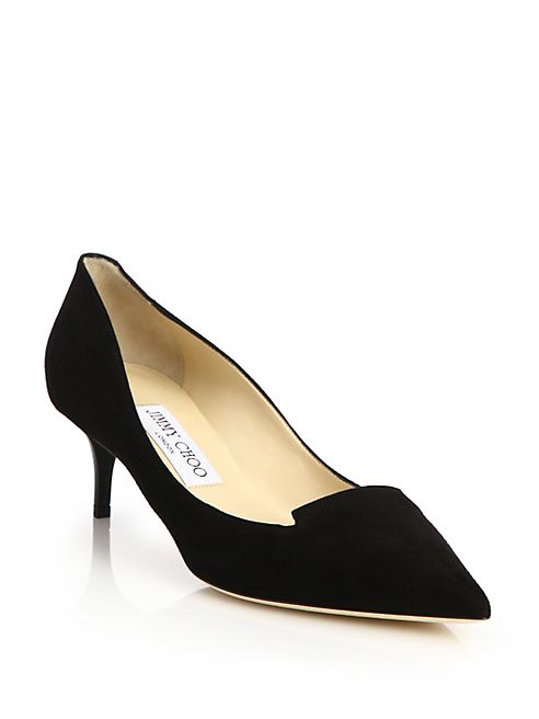 Jimmy Choo - Allure 50 Suede Kitten Heel Pumps