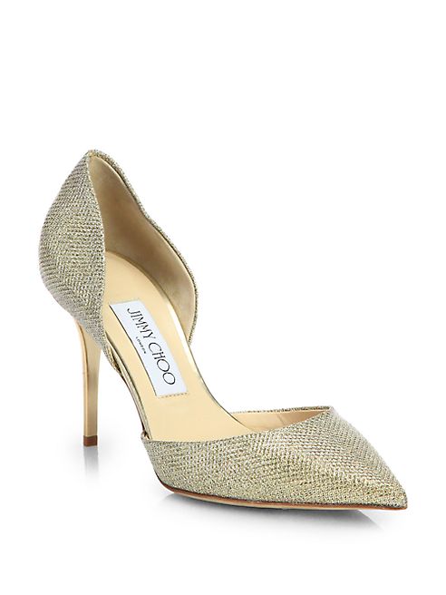 Jimmy Choo - Addison 80 Glitter Lamé d'Orsay Pumps