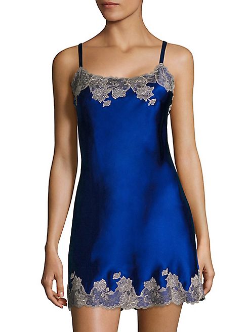 Josie Natori - Lace-Trim Silk Chemise