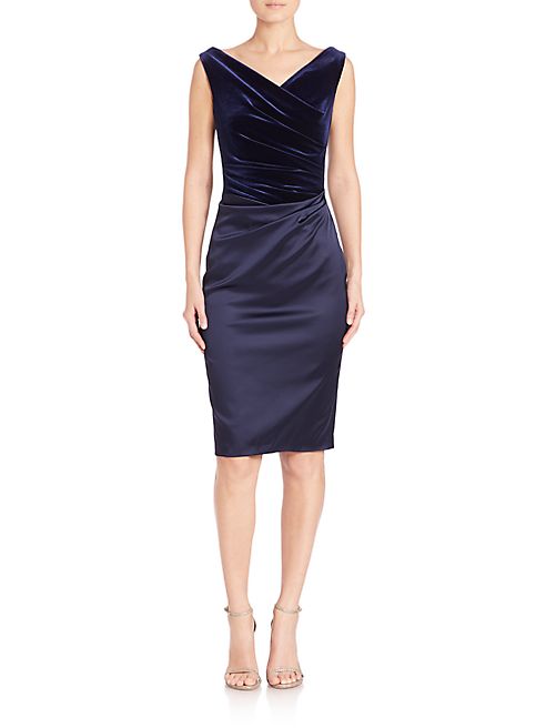 Talbot Runhof - Velvet Combo Cocktail Dress