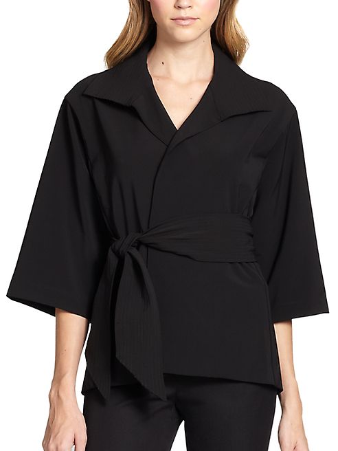 Josie Natori - Bi-Stretch Belted Jacket