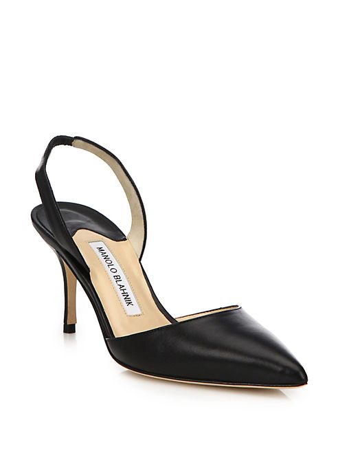 Manolo Blahnik - Carolyne Leather Slingbacks