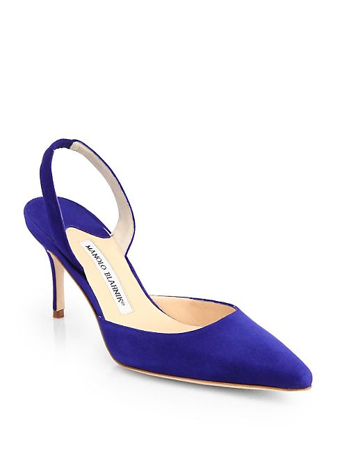 Manolo Blahnik - Carolyne Suede Slingbacks