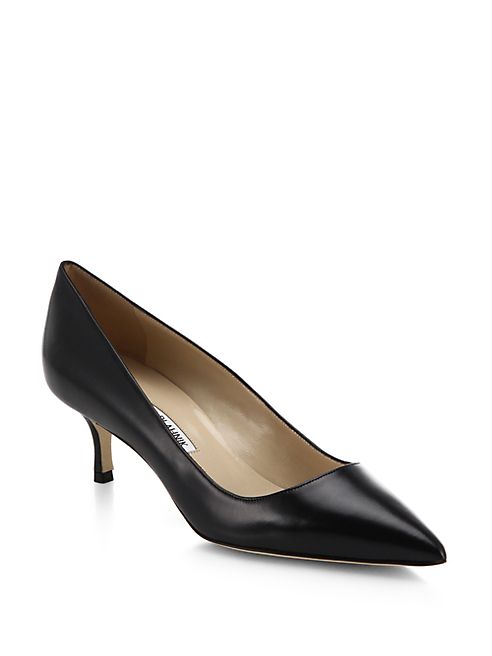 Manolo Blahnik - BB 50 Leather Point Toe Pumps