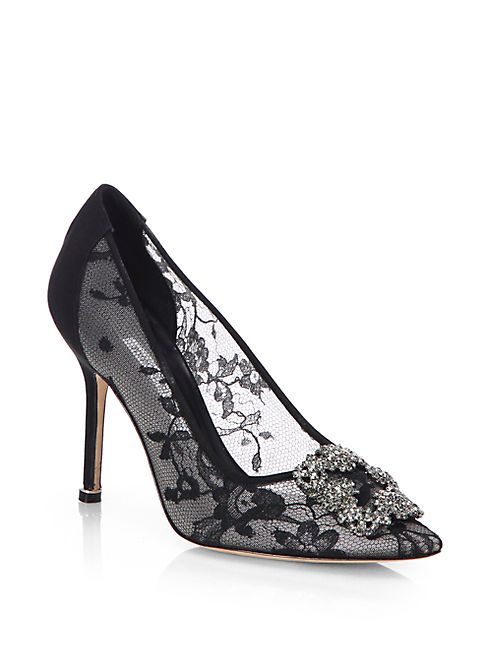 Manolo Blahnik - Lace Hangisila 100 Pumps