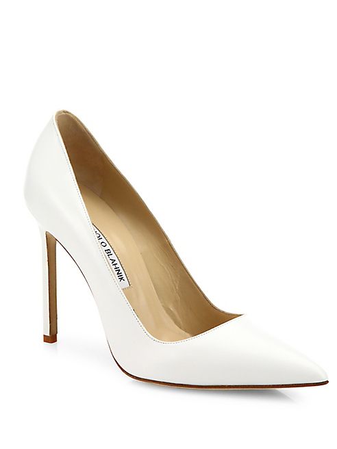 Manolo Blahnik - BB 105 Leather Point Toe Pumps